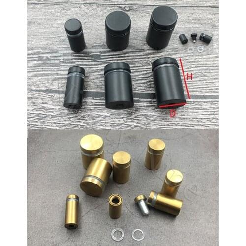 8Pcs Stainless Steel Barrel Advertise Sign Standoff Glass Acrylic Stand Off Pin Wall Mount Standoff Bolt Matte Black Gold