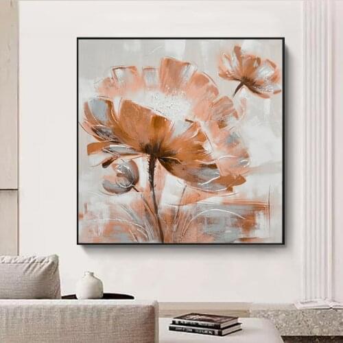 Free Shipping New Arrival Flowers Abstract Painting Contemporary Art Oil Painting Original Large Textured Design Artwork