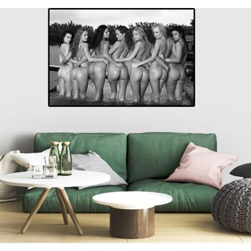 Black And White Art Nudy Sexy Girl butt Canvas Poster HD Pictures Wall Art Painting Bedroom Decor Wall Decor Home Decoration