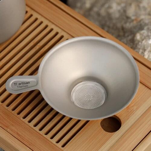 Pure titanium Tea Infuser Basket Coffee Filter Reusable Mesh Loose Leaf Tea Strainer Fits Most Outdoor Camping Pots Mugs Cups
