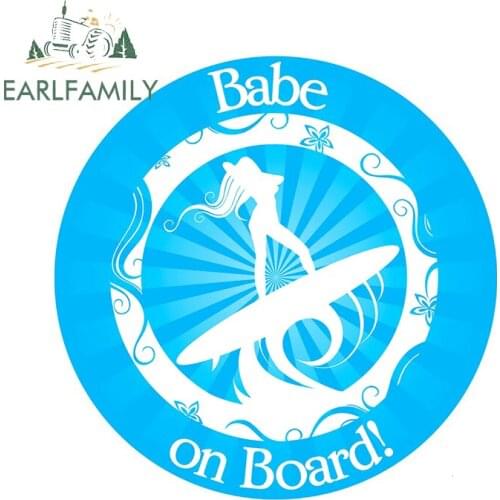 EARLFAMILY 13cm x 12.9cm for Babe on Board Funny Car Stickers Anime Graphics Decal Custom Printing Waterproof Decoration