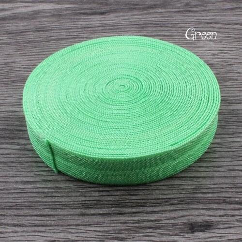 30yards/lot 5/8" (15mm) Green Shiny Solid Fold Over Elastic Ribbon FOE for Kids Girls Elastic Headbands Hair Ties Hairbow