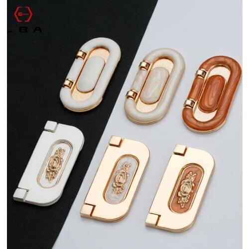 European Decorative Furniture Dark Button Buckle Knobs Wardrobe Bookcase Shoe Cabinet Wall Mounted Hidden Tatami Door Handle