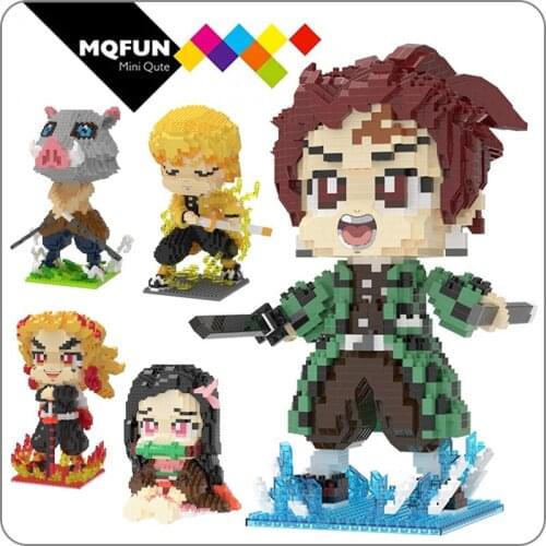 Gejia Super hero anime japanese cartoon swordsman action figures diamond building block assembly model educational kids toys