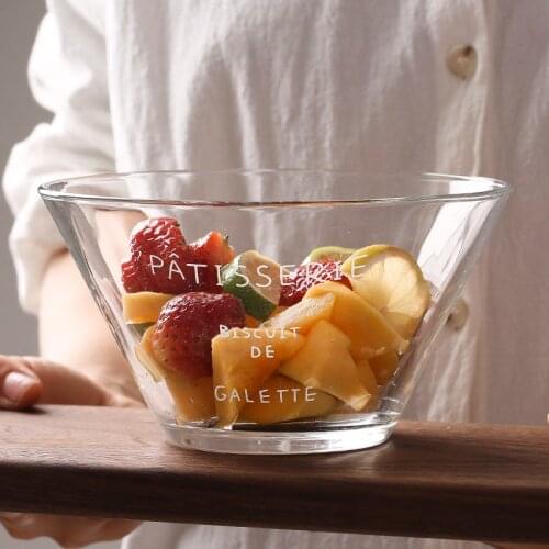 French minimalist handmade small fresh French glass bowl salad bowl manufacturers direct fruit plate dessert bowl