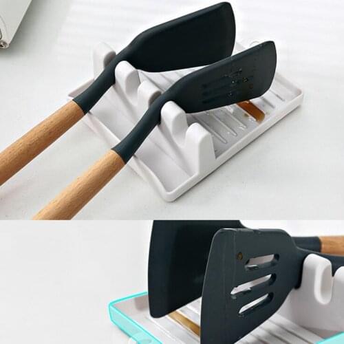 Kitchen round spoon holder plastic spoon holder fork spatula chopstick holder non-slip spoon pad kitchen cooking tools