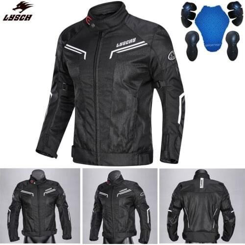 LYSCHY Summer Mesh Motorcycle Jacket Pants Suit Moto Biker Riding Jacket Travel Sports Motocross Jacket CE Protector Gear M-4XL