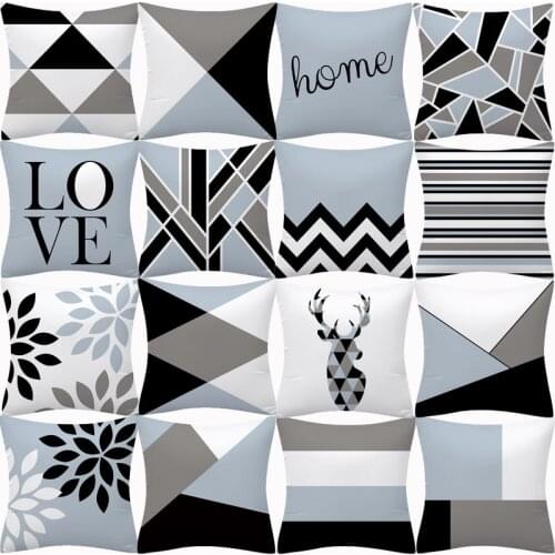 Blue Cushion Cover 45x45 Pillowcase Polyester Sofa Cushions Decorative Throw Pillows Cover Nordic Home Decor Pillow Cases