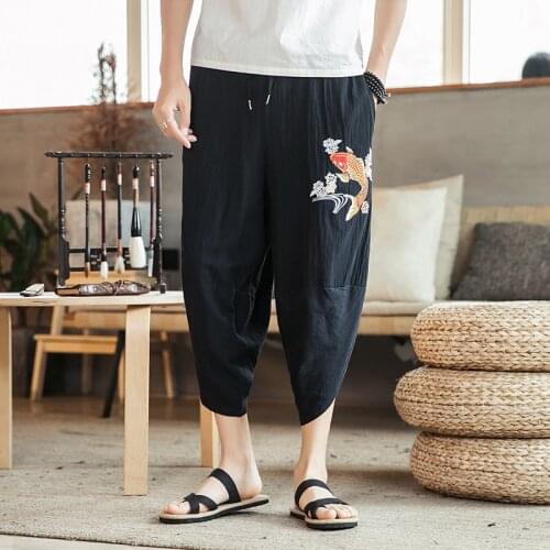 New Mens Wide Leg Pants Streetwear Embroidery Pants Man Casual Cross Pants 2021 Fashion Jogger Trousers Harajuku Oversized 5XL