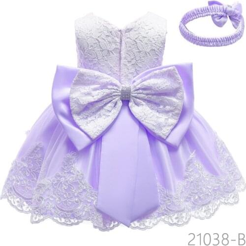 Baby Girls White Baptism Dress Newborn Princess Birthday Wear Toddler Flower Christening Ball Gown Kids Dresses for Girls 12 24M