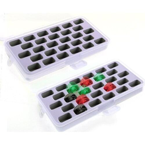 28 grid bobbin box thickened with sponge fixed bobbin box sewing box sewing machine tool bobbin storage box plastic