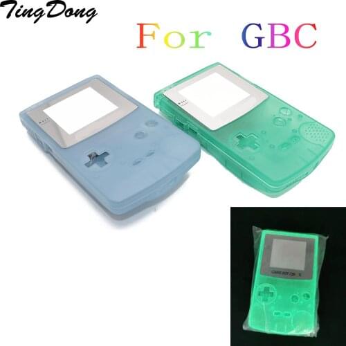 Plastic Luminous Housing Shell Fluorescent Case For GBC Gameboy Color Glow Blue Green Color Case Cover