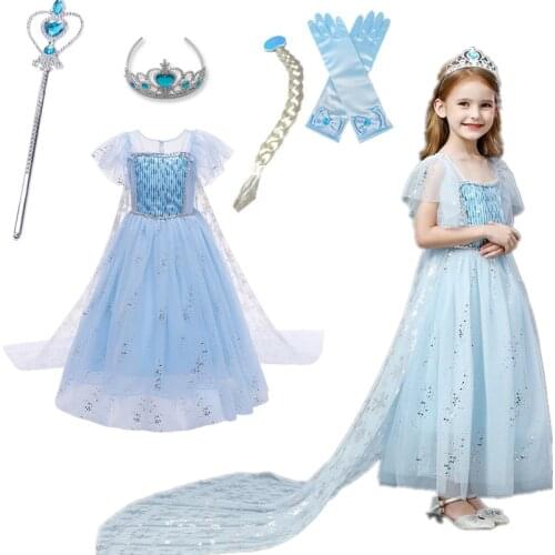 Dress For Kid Girls Halloween Birthday Princess Party White Gown Carnival Frocks Cosplay Fancy Outfits For Little Girls