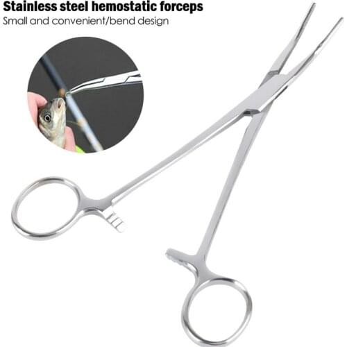 12.5cm Stainless Steel Fishing Plier Scissor Line Cutter Hook Remover Forceps Tackle Curved Tip Clamps Fishing Tools