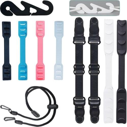 10pcs Adjustable Mask hooks Face mask Ear Protector silicone ear Grips hook rope extension belt buckle Mask lanyard Accessories