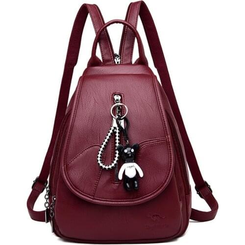 Genuine Leather Backpack Women Fashion Patchwork Travel Backpacks School Bag New Womens Backpack