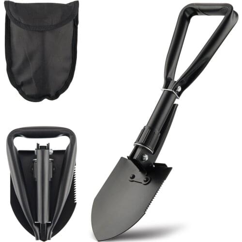 Mini Folding Shovel High Carbon Steel Portable Lightweight Outdoor Tactical Survival Folding Mini Shovel Digging Tool Camping