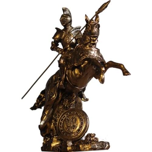 ANCIENT ROME KNIGHT SCULPTURE MIDDLE AGES CHARACTER STATUE RESIN DESKTOP JUSTICE WARRIOR FIGURINES HOME OFFICE DECORATE R2743