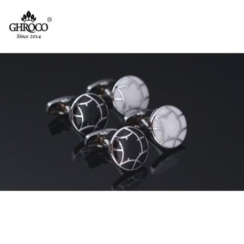 GHROCO High Quality Exquisite Round Epoxy French Shirt Cufflinks Fashion Luxury Gifts Business Men and Women Groomsmen Best-men