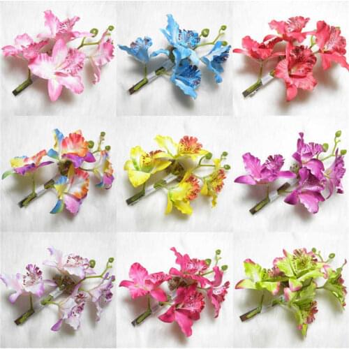 Hair Clip Orchid Womens Butterfly Wedding Bridal Flower Prom Party Pin Barrette