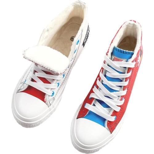 Brdwn My Hero Academia Womens Todoroki Shouto Chinese Official Authorization Thick Artificial Wool Flat Casual Canvas Shoes