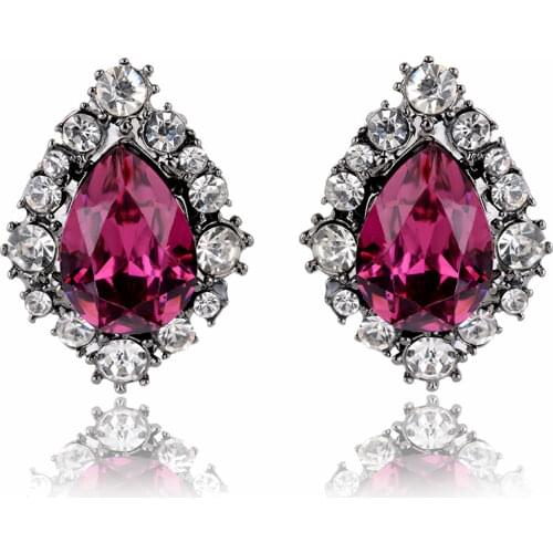 TODOX New Women stud Earrings Personality Fashion Jewelry Retro Geometric color Acrylic Crystal Female Elegant earring hot sale