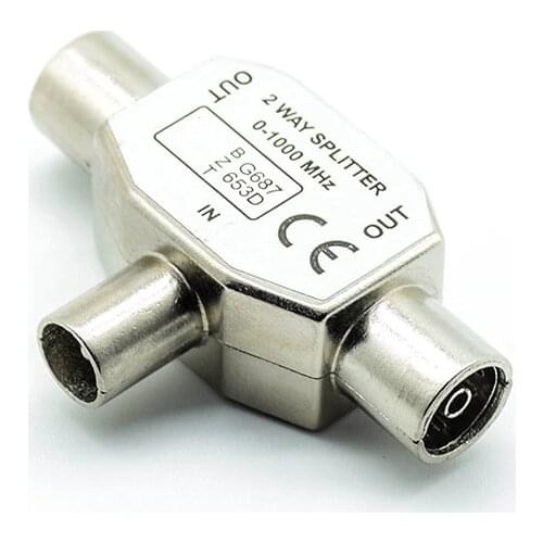 1pc TV9.5 1 Male 2 Female TV Antenna Plug Tee Conversion Cable Joint Adapter for 9.5 interface Video Equipment Connector