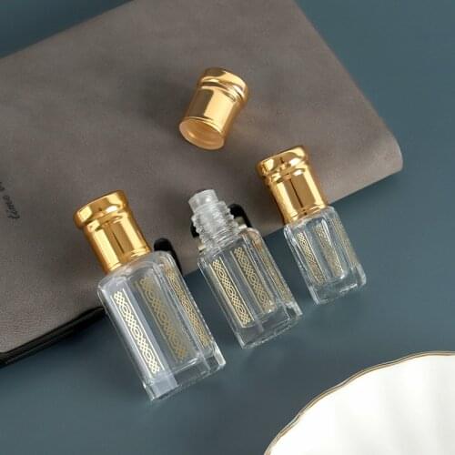 10/30pcs 3/6/12ml Perfum Bottles Essence Oil Dropper Bottles Massage Oil Essence Bottle Gilding Glass Lipgloss Roll-on Bottles
