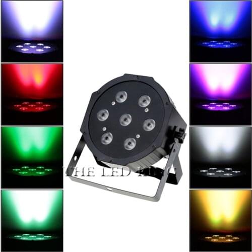 10pcs 7x12w led Par lights RGBW 4in1 7x18w RGBWA UV 6in1 flat par led dmx512 disco lights professional stage dj equipment