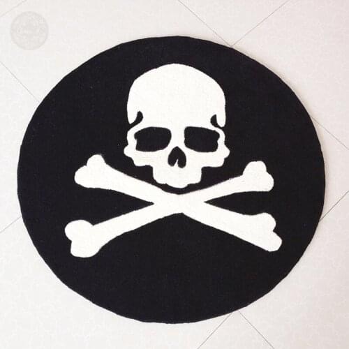 100% acrylic thick skull carpet for living room and bedroom rug gray and black soft luxury carpet kids room tapete customized