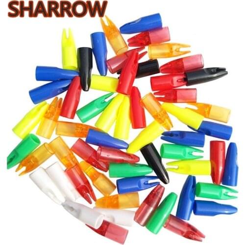 100Pcs Archery Arrow Nock Nocks For 8mm Wood Bamboo Arrow Shafts DIY Tools For Outdoor Practice Shooting Archery Accessories