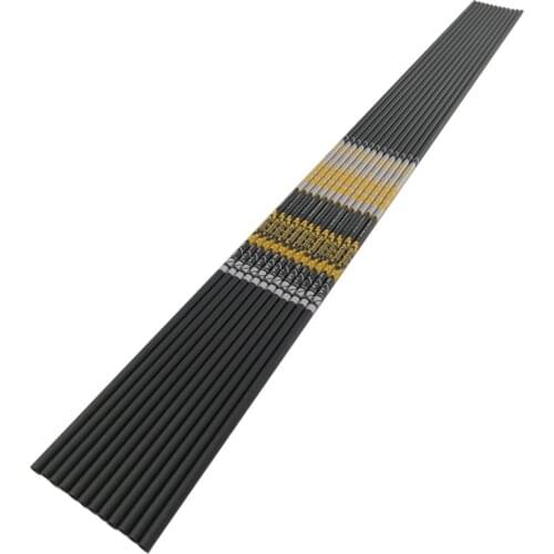 12pcs V1 Archery New Pure Carbon Arrows Shaft Spine 350-900 ID4.2mm for Recurve Bow Longbow Hunting Shooting