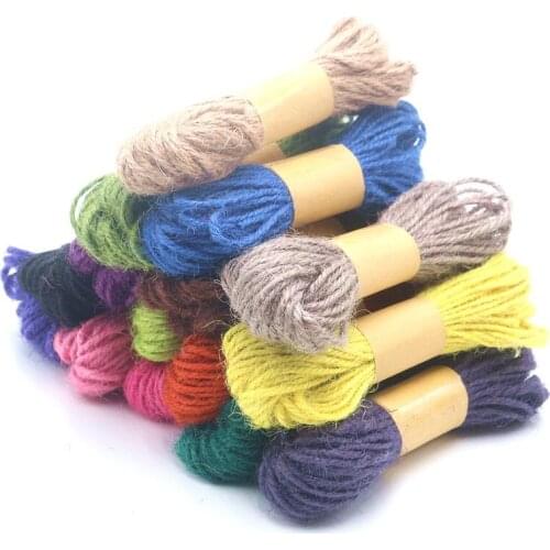 15 meters hemp rope color rope DIY gift box packaging packaging wedding decoration paper craft frame wall home decoration 2MM