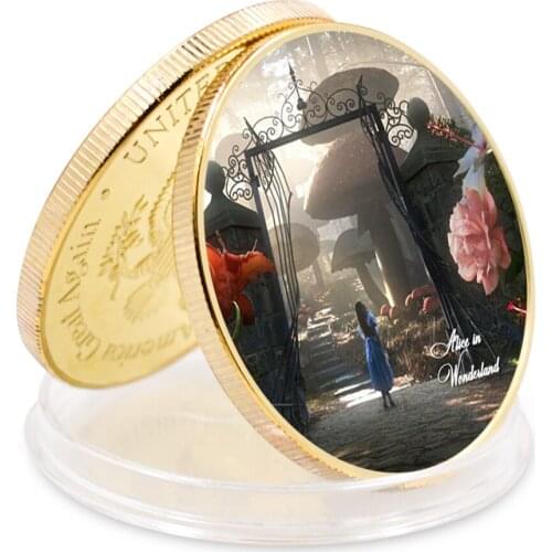 2021 Challenge Coin Alice Gold Plated Coin Holiday Gift Art Craft Gift New Year Gift Art Ornament