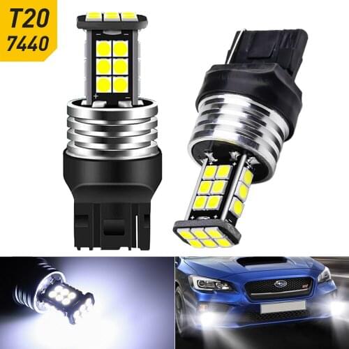 2x Car Signal Lamp 2x Car Signal 7440 Led Bulb 24Led 3030SMD T20 Led W21W W21/5W Auto Turn Signal Light Reverse Rear Lamp 6000k