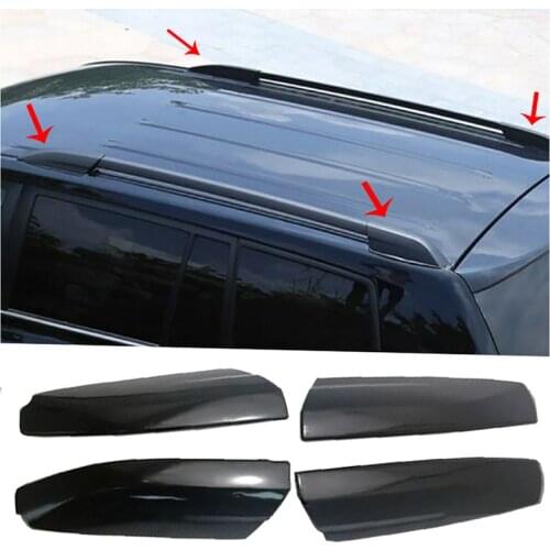 4pcs Black Roof Rack Rail End Cover Shell Cap For Toyota Highlander XU40 2008 2009 2010 2011 2012 2013 Replace cover accessories