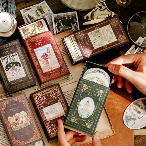 60pcs Vintage Elf Stickers INS Plant Creativity Matchbox Sticker Labels planner DIY Decoration Scrapbooking Diary Album Notebook