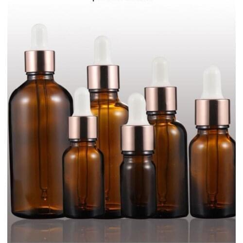 800pcs 5-100ml Empty Amber Dropper Bottles Glass Essential Oil Liquid Aromatherapy Pipette Perfume Container Vials