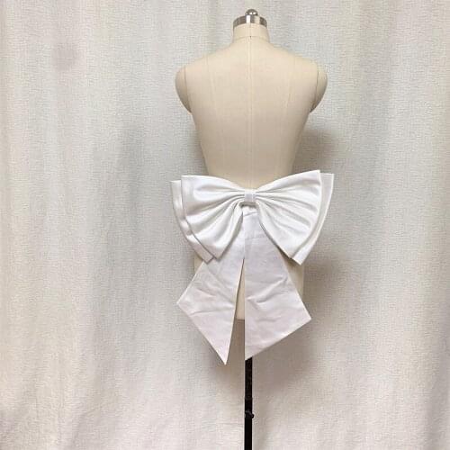 Satin Big Bow Seperate Wedding Dress Knots Medium Length Trailing Removeable Prom Dresses Satin Knots for Cocktail Party Bow