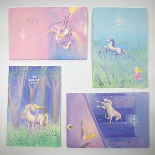 ZYWJUGE Unicorn Notebook Diary Book Notepad Stationery School Supplies Gift for Students Papelaria
