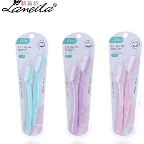 Eyebrow Knife Eyebrow Tool Scraper ti mei dao Stainless Steel Blades 2 with Protecting Net A0820