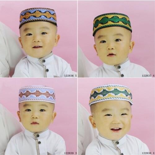 Man Muslim Caps Saudi Arabic Dubai Islamic Headwear Round Embroidery Turban Jewish Hat for Male Traditional Prayer Costumes Kipa