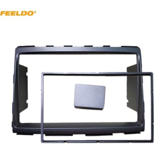 FEELDO Car Refitting 2DIN Stereo Radio DVD Frame Fascia For SSangyong Rodius 2013 Panel Dash Trim Kits #HQ5243