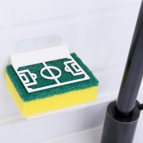 Football Field Modeling Layout Rack Household Dishwashing Sponge Cleaning Brush Sponge Wipe Rack Kitchen Sink Storage Rack