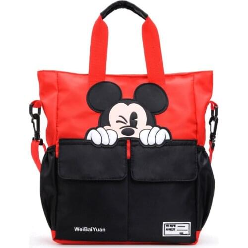 Disney Mickey school tutor bag middle school student bag canvas childrens messenger shoulder bag boys girls handbags
