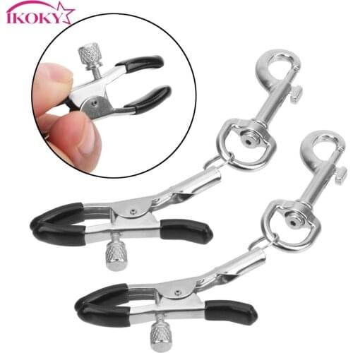 IKOKY Sexy Breast Clamp 1 Pair Metal Clips Female Orgasm Nipple Clamps Sex Toy for Couples Stimulator Teaser Games