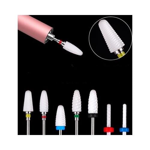 Ceramic Nail Drill Bit Electric Milling Cutter for Manicure Pedicure Nail Drill Machine Accessoires Nail Art Tool Polish Remove