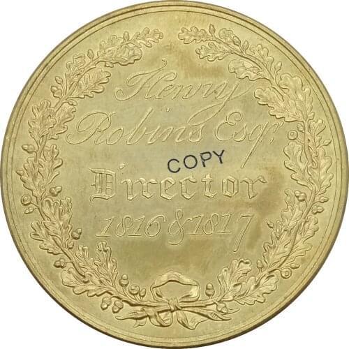 Great Britain Westminster Fire Office Henry Robins Esp Medal Director 1816 / 1817 Gold London George III Brass Copy Coins