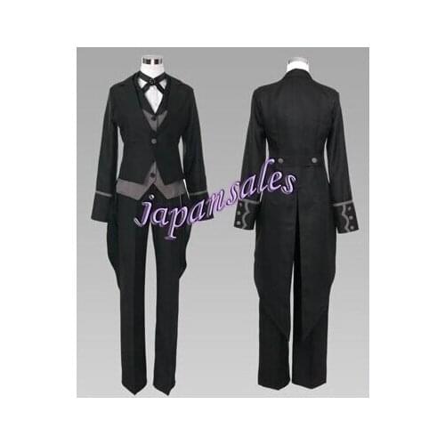 Hot Anime Black Butler Kuroshitsuji Claude Faustus Cosplay Costume Whole Set For Men Free shipping