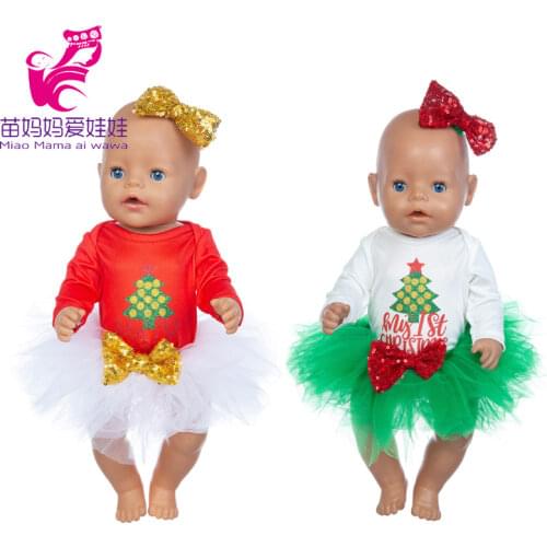 18" Girl Doll Red Christmas dress baby dolls dress new year lace skirt toys wears